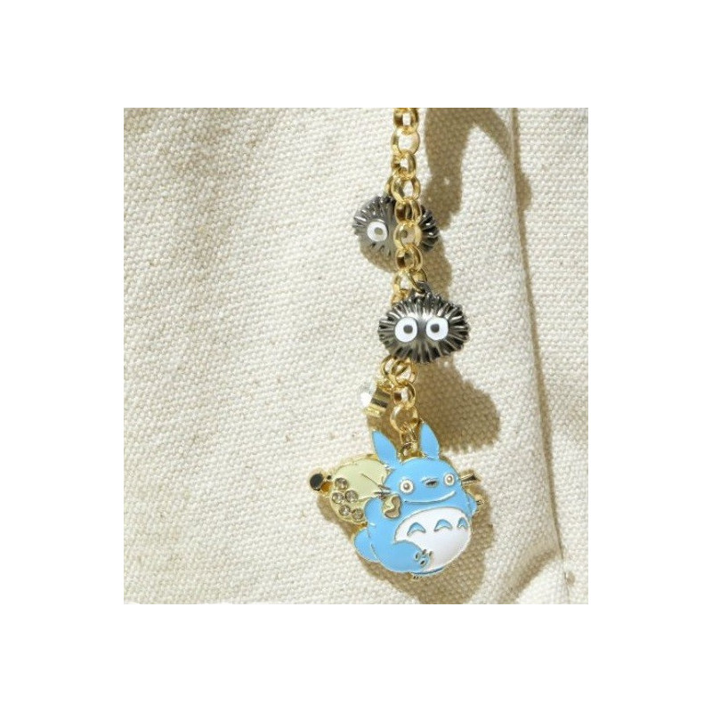 Mon Voisin Totoro - Porte-clé strap métal Totoro bleu et noiraudes