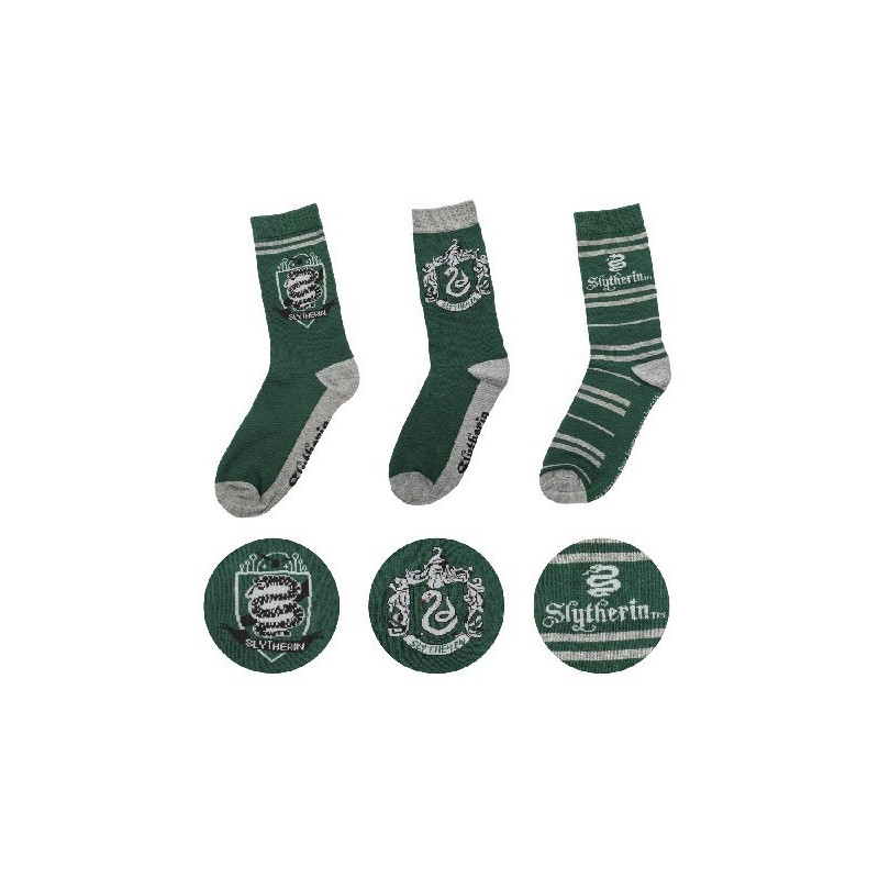 Harry Potter - 3 paires de chaussettes Slytherin 37/46