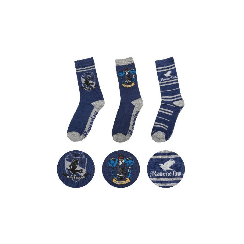 Harry Potter - 3 paires de chaussettes Ravenclaw 37/46