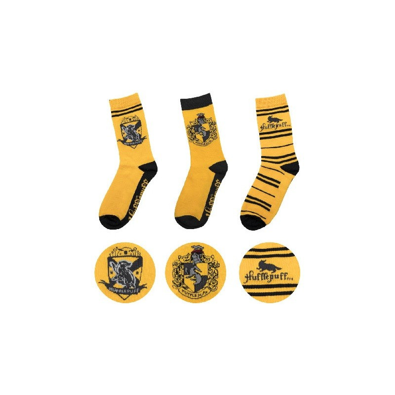 Harry Potter - 3 paires de chaussettes Hufflepuff 37/46