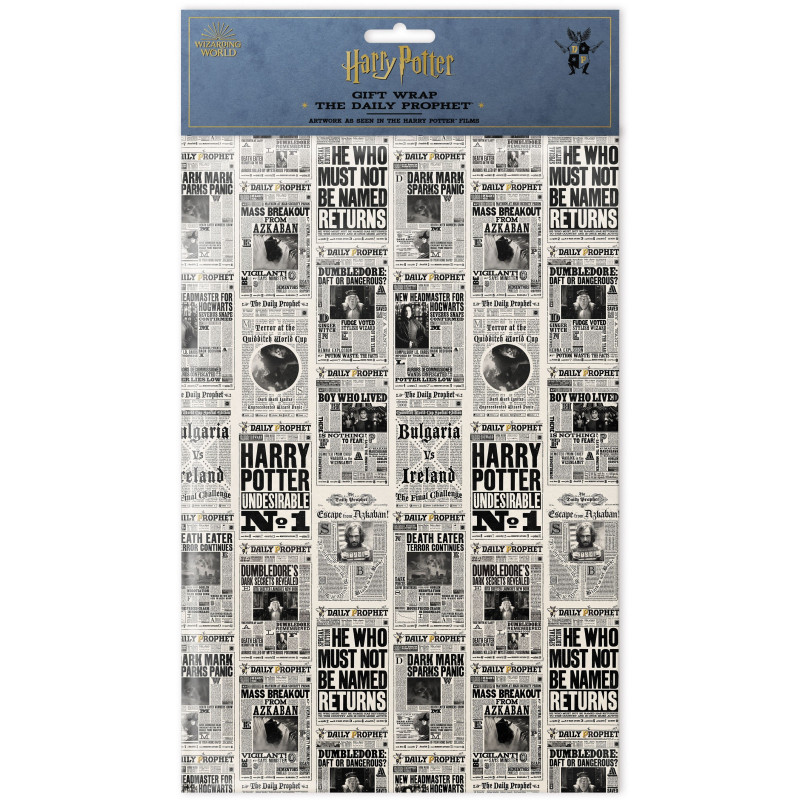 Harry Potter - 2 feuilles de papier cadeau The Daily Prophet (50 x 70 cm)