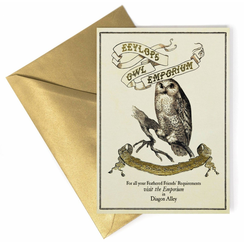 Harry Potter - Carte de voeux métallisée Eeylops Owl Emporium