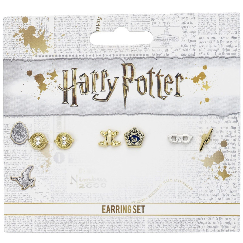 Harry Potter - Set 3 paires boucles d'oreilles Retourneur, Chocogrenouille, Harry