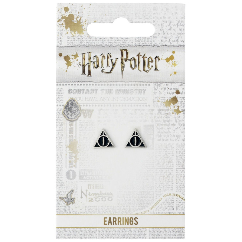 Harry Potter - Boucles d'oreilles Deathly Hallows (fond noir)