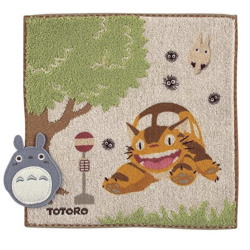 Mon voisin Totoro - Serviette Chatbus Arrêt de Bus 25 x 25 cm