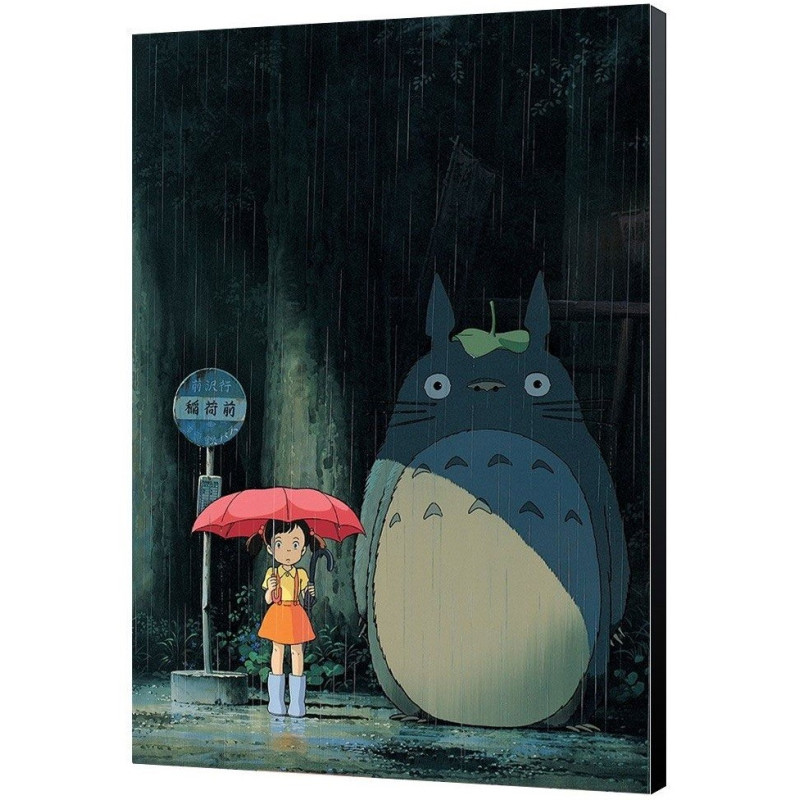 Mon voisin Totoro - poster en bois digigraphie Arrêt de bus 35 x 50 cm