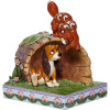 Disney - Traditions - Fox and Hound on Log "Unlikely Friends"