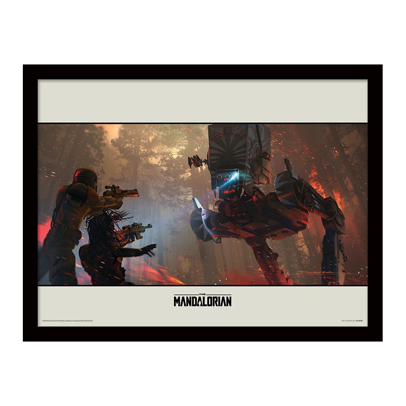Star Wars : The Mandalorian - poster encadré Walker (30 x 40 cm)