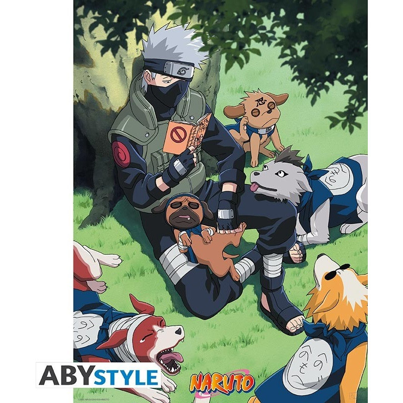 Naruto - Poster Kakashi et ses chiens 52 x 38 cm