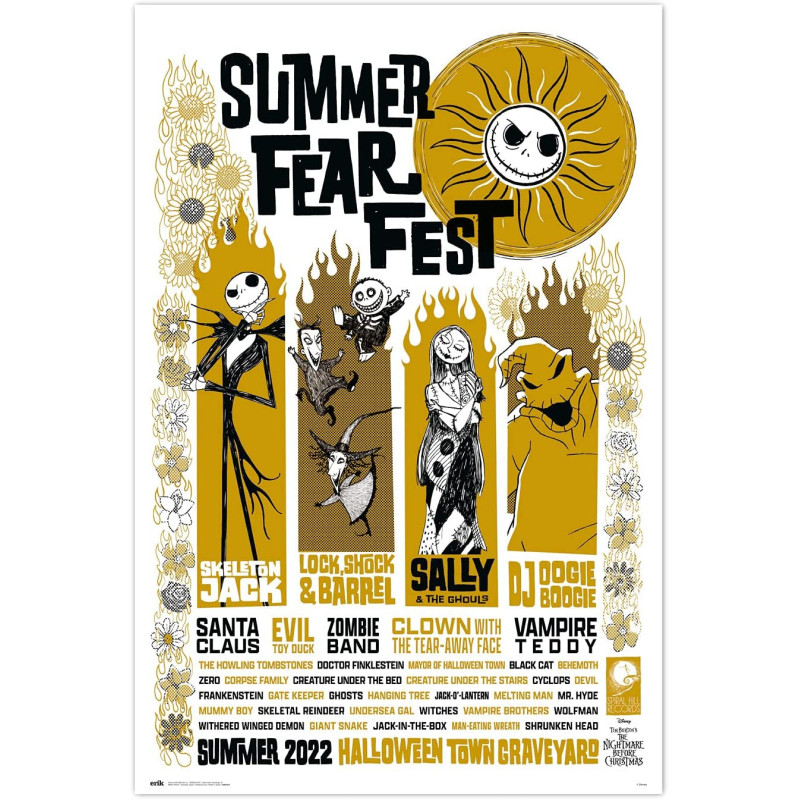 Nightmare Before Christmas - Grand poster Summer Fear Fest (61 x 91,5 cm)