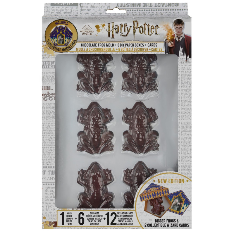 Harry Potter - Moule à Chocogrenouille en chocolat + 6 boîtes + 6 cartes
