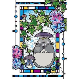 Mon Voisin Totoro - Puzzle Vitrail 126 pièces Jardin d'hortensias