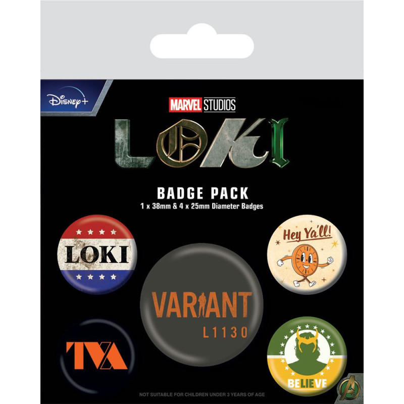 Marvel Studios : Loki - Set de 5 badges TVA