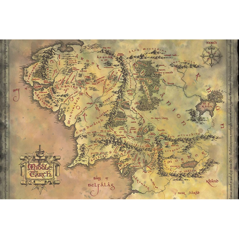 Lord of the Rings - Grand poster Middle-earth Map (61 x 91,5 cm)