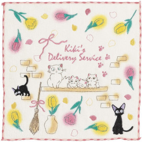Kiki la petite Sorcière - Serviette Famille de Chats 25 x 25 cm
