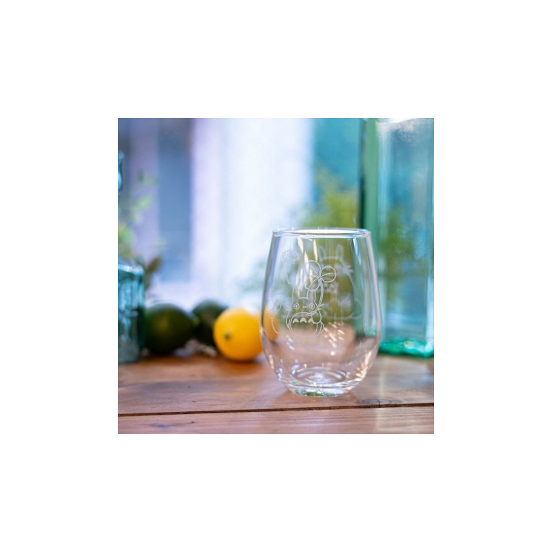 Mon voisin Totoro - Verre gravé Totoro & Trèfle