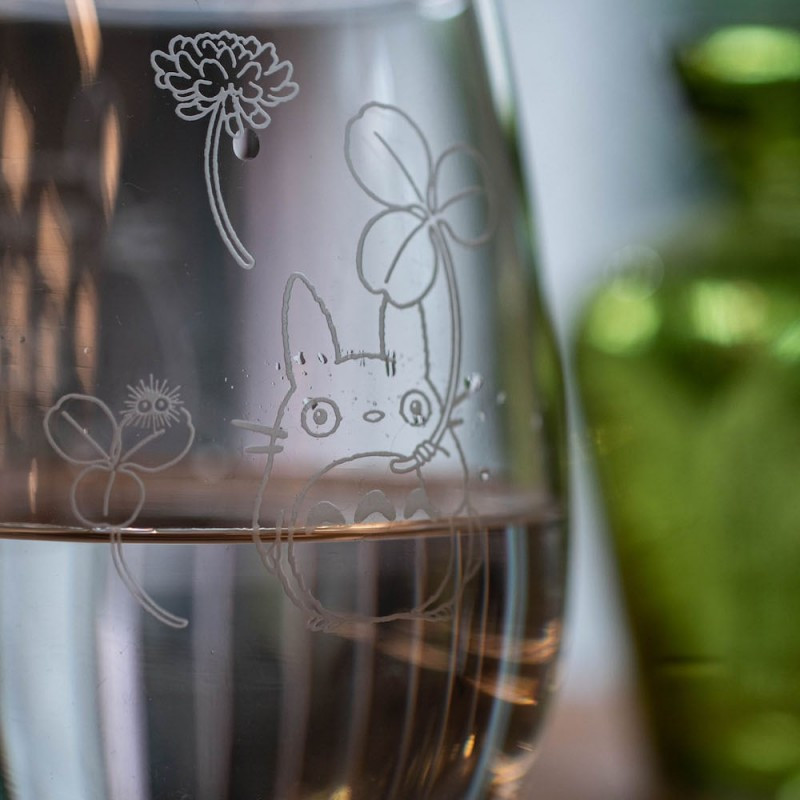 Mon voisin Totoro - Verre gravé Totoro & Trèfle