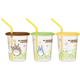 Mon voisin Totoro - Set de 3 gobelets avec pailles