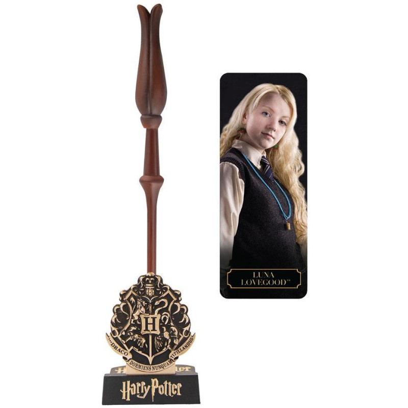 Harry Potter - Stylo baguette + socle & marque-page lenticulaire Luna Lovegood