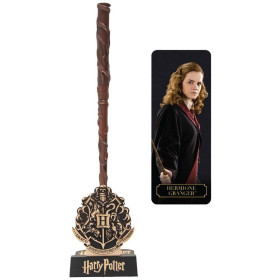 Harry Potter - Stylo baguette + socle & marque-page lenticulaire Hermione Granger