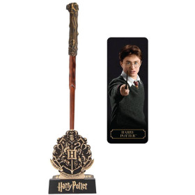 Harry Potter - Stylo baguette + socle & marque-page lenticulaire Harry