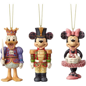 Disney - Traditions - Set de 3 ornements de sapin Mickey Minnie Donald Nutcracker
