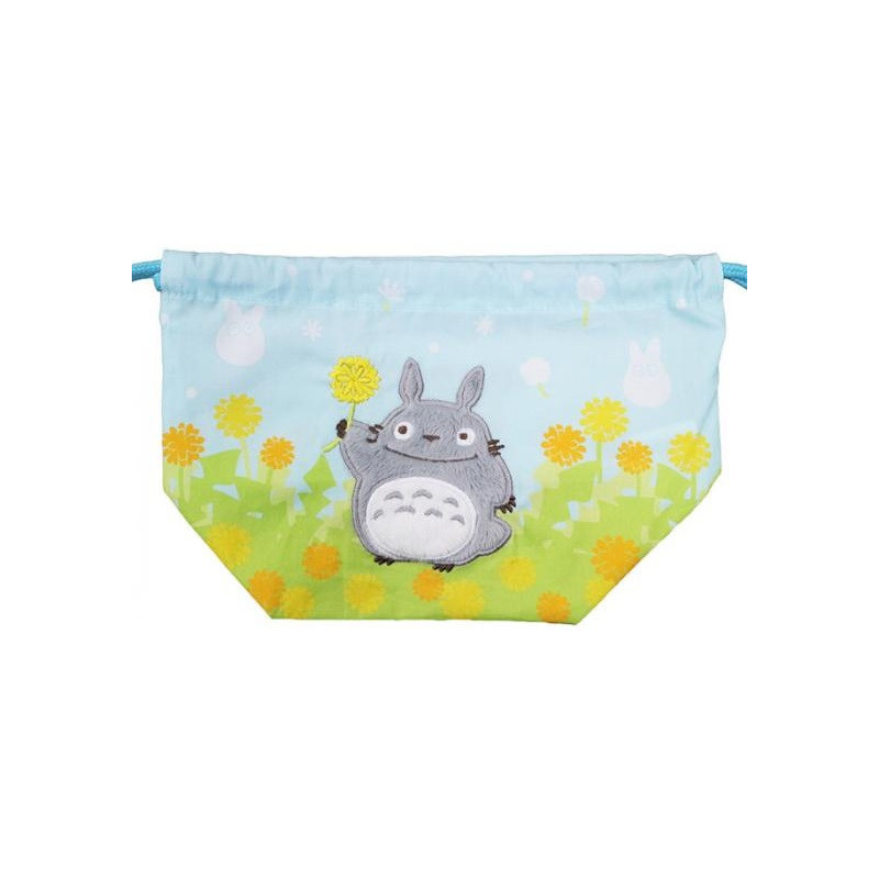 Mon voisin Totoro - Sac avec cordon Totoro fleurs (17 x 26 cm)