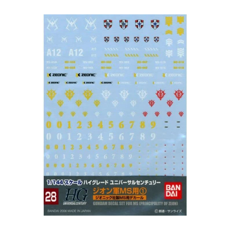 Gundam Decals 28 HGUC Multiuse - Zeon MS 1