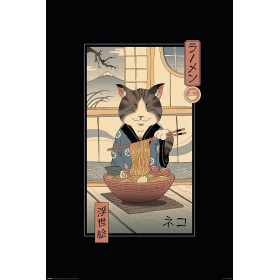 Vincent Trinidad - grand poster Neko Ramen Ukiyoe (61 x 91,5 cm)