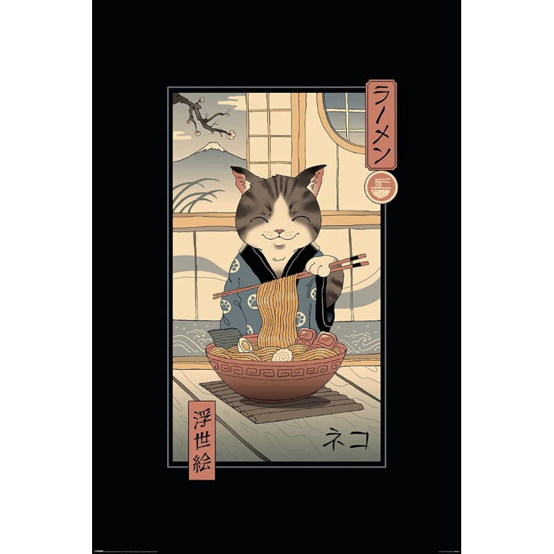 Vincent Trinidad - grand poster Neko Ramen Ukiyoe (61 x 91,5 cm)