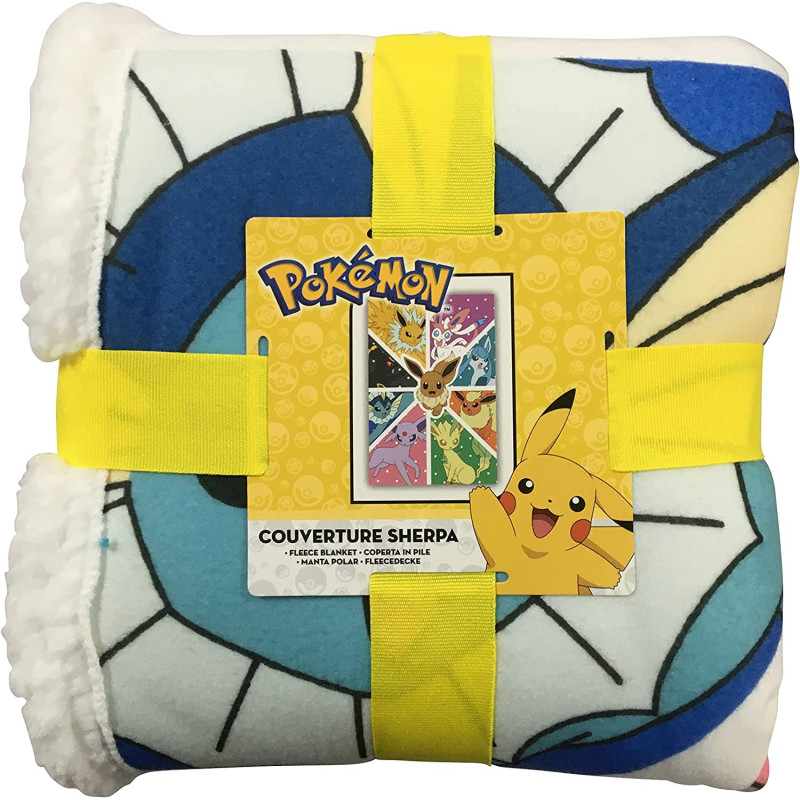 Pokemon - Couverture plaid sherpa évolutions Evoli 100 x 150 cm