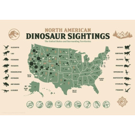 Jurassic World - Affiche lithographie 42 x 30 cm Dinosaur Sightings 995 ex