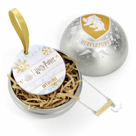 Harry Potter - Boule de sapin de Noël Hufflepuff (avec collier)