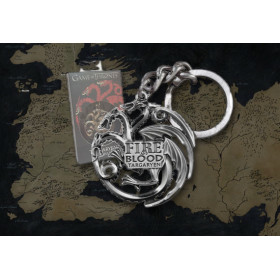 Game of Thrones - Porte-clé métal Targaryen (version gris chrome)