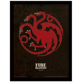Game of Thrones - poster encadré Targaryen (30 x 40 cm)