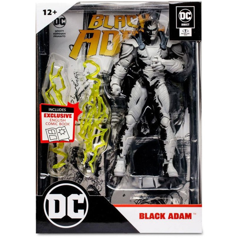 DC Comics - Figurine et comic book Black Adam (Line Art Variant) 18 cm