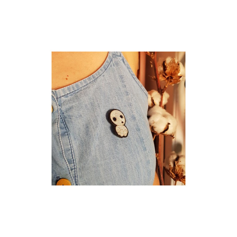 Mononoke Hime - Broche cannetille Kodama assis