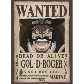 One Piece - poster Wanted Gol D. Roger (52 x 38 cm)