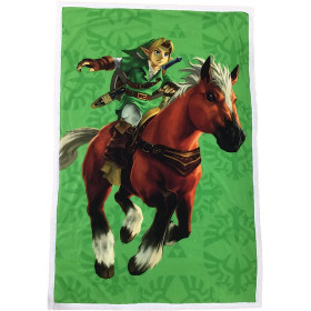 Zelda - Couverture plaid sherpa Link and Epona 100 x 150 cm