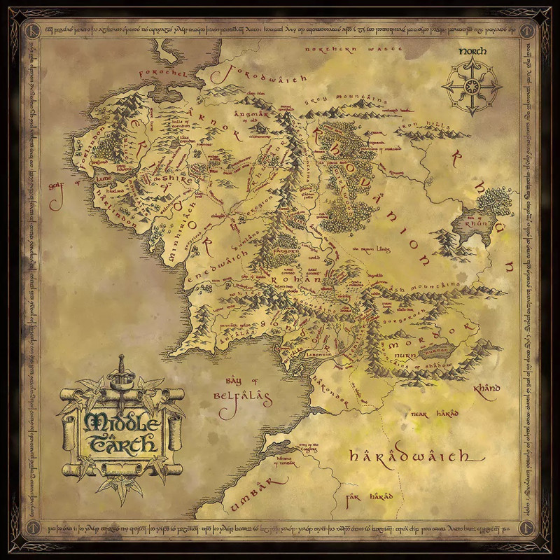 Lord of the Rings - Puzzle Carte Middle-earth (1000 pièces)