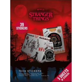 Stranger Things - Set de 39 tech stickers The Upside Down Battle