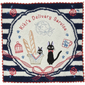 Kiki la petite Sorcière - Serviette Rayures Jiji 25 x 25 cm