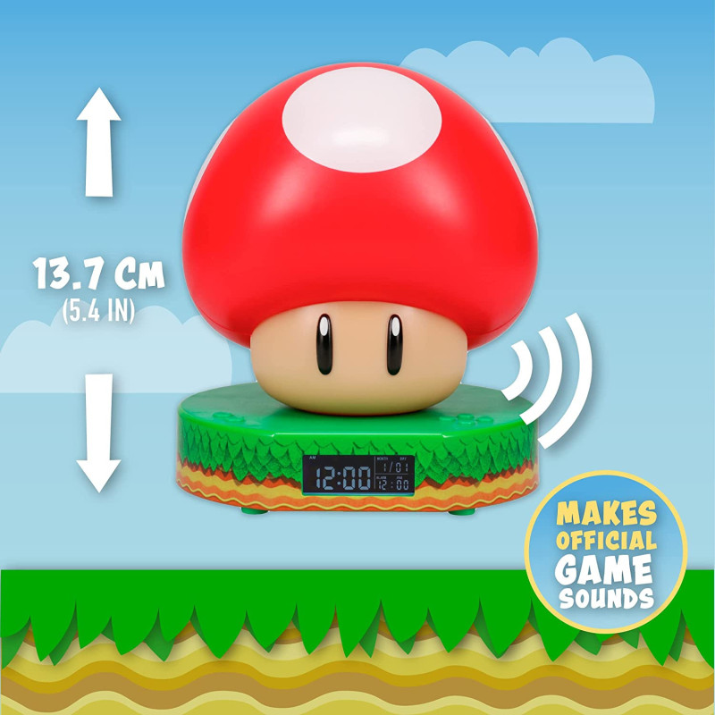 Super Mario - Réveil USB Champignon Rouge (13,7 cm)