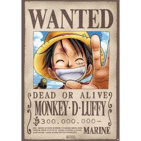One Piece - Poster plaque métal Luffy Wanted (28 x 38 cm)