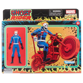 Marvel Legends - Vintage Retro série - Figurine avec véhicule Ghost Rider 10 cm