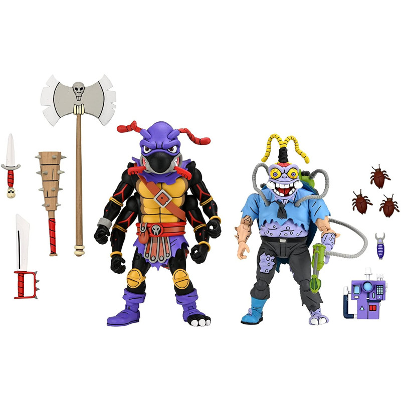 Tortues Ninja - TMNT - Pack 2 figurines Antrax & Scumbug 18 cm