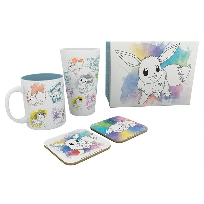 Pokemon - Set Verre XXL + Mug + 2 sous-verres Evoli