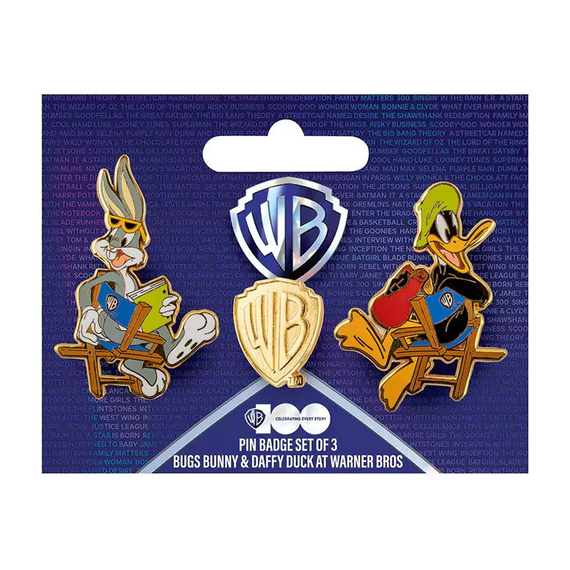 Warner Bros 100ème anniversaire - Set 3 pins Bugs Bunny & Daffy Duck aux studios