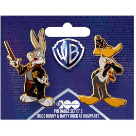 Warner Bros 100ème anniversaire - Set 2 pins Bugs Bunny & Daffy Duck à Hogwarts