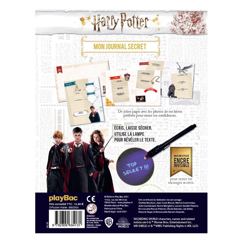 Harry Potter - Mon journal secret (avec encre invisible)